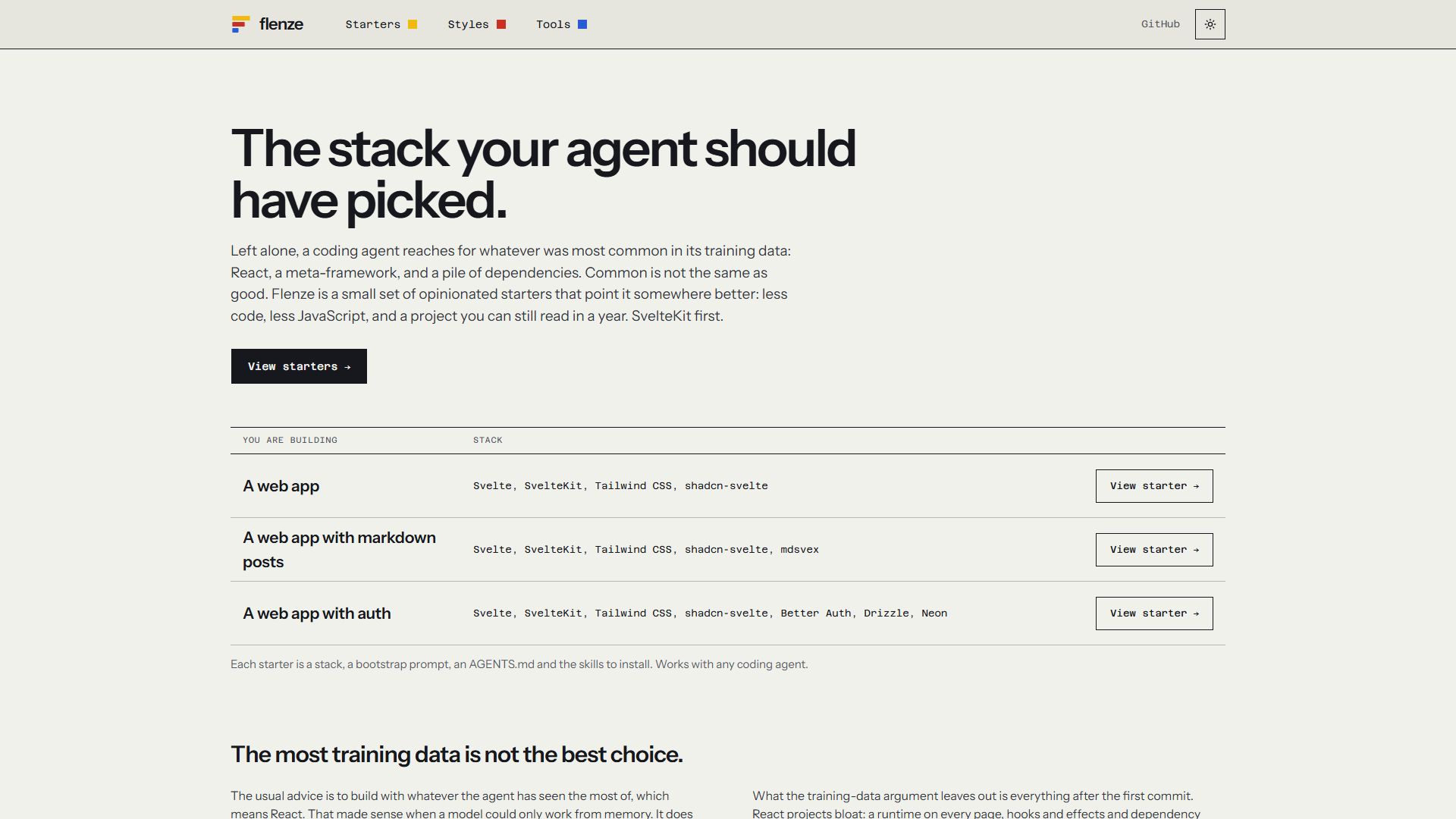 Flenze home page